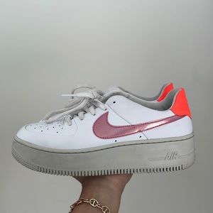 Nike Air Force 1 Sage Low “Digital Pink” White Grey Orange